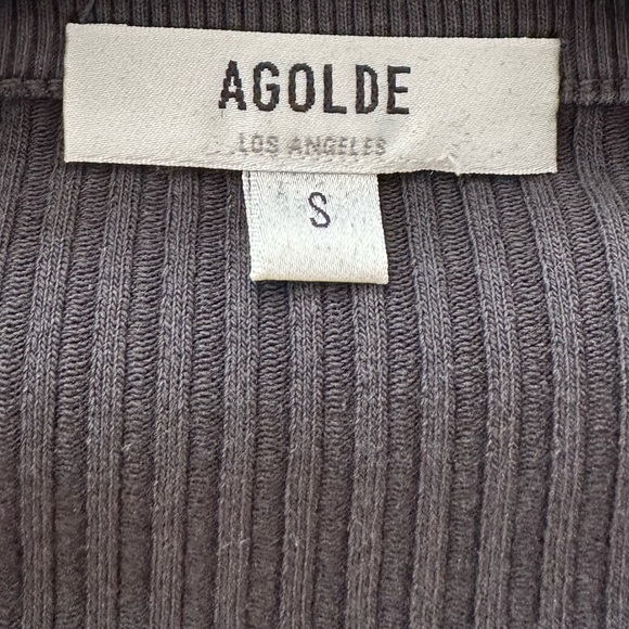 Agolde Tavi Deep V Thong Body Suit - Dark Grey - Size Small - Picture 5 of 5